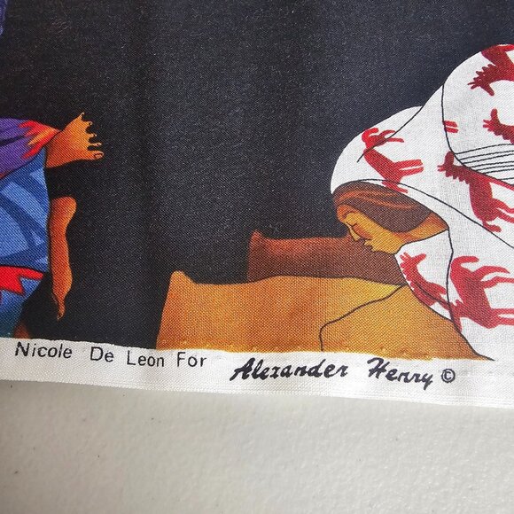 Nicole De Leon Alexander Henry Southwest Art Fabric W 42" L 57" Vintage OOP - Picture 2 of 4